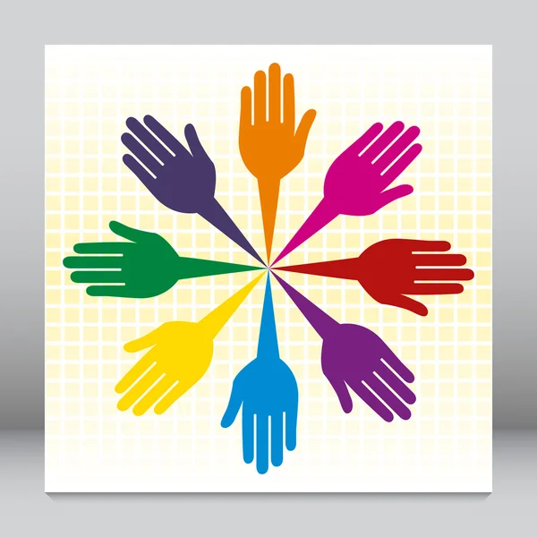 Helpful circle of hands vector. — Stock Vector