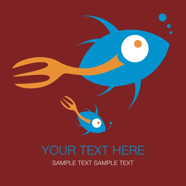 Projeto de peixe de cauda de garfo com espaço de texto . — Vetor de Stock