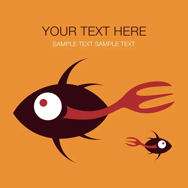 Gabelschwanzfischdesign mit Text-Leerzeichen. — Stockvektor