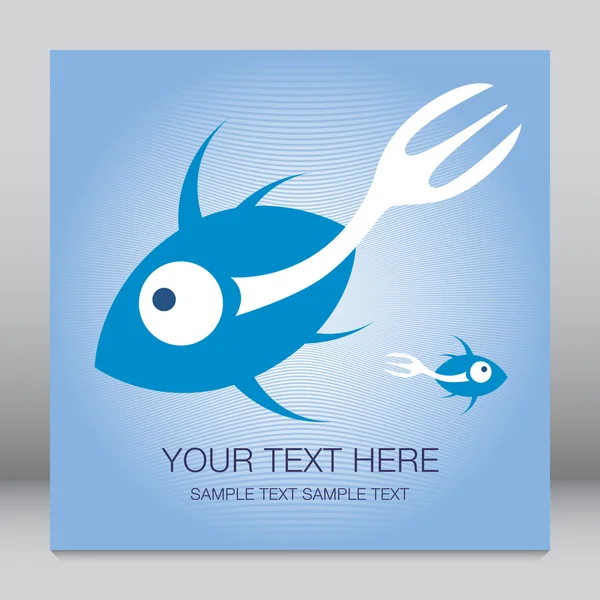 Fork tailed fish design with text space — Stock Vector