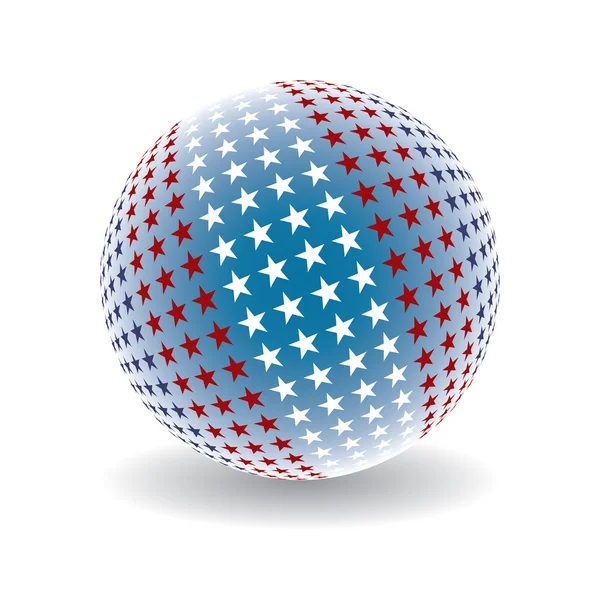Patriotic star globe design vector. — Stock Vector