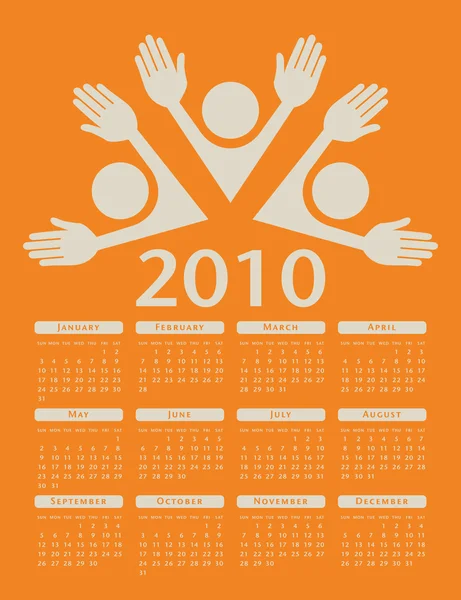 2010 united vector calendar — Stock Vector
