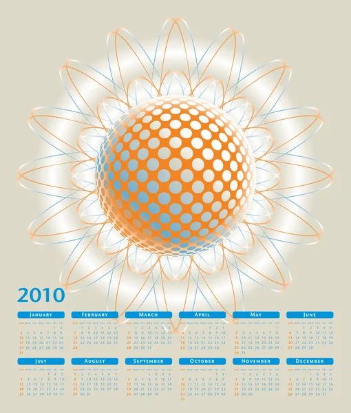 2010 вектор глобального календаря зв'язку — стоковий вектор