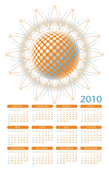 2010 vetor de calendário de comunicação global — Vetor de Stock