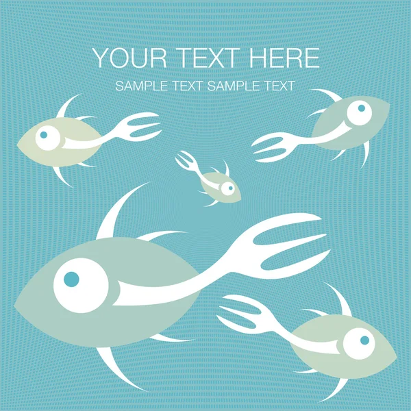 Projeto de peixe de cauda de garfo com espaço de texto — Vetor de Stock