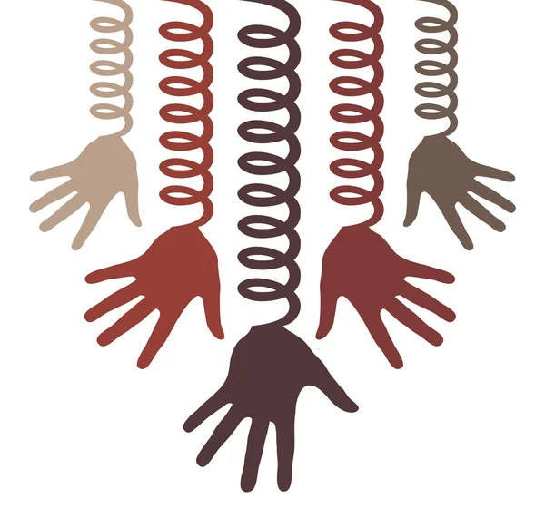 Reaching hands — Stock Vector