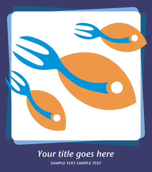 Conception de poisson à queue de fourche stylisée — Image vectorielle