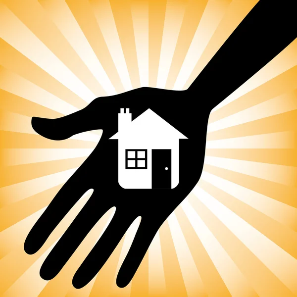 Hand holding a house icon design — Stockový vektor