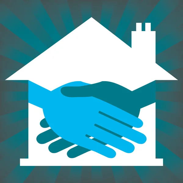 Property or real estate handshake design — Stock Vector