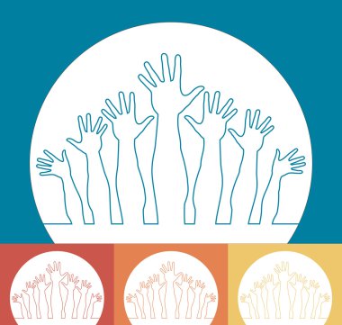 eller vektör basit çizgi illüstrasyon.