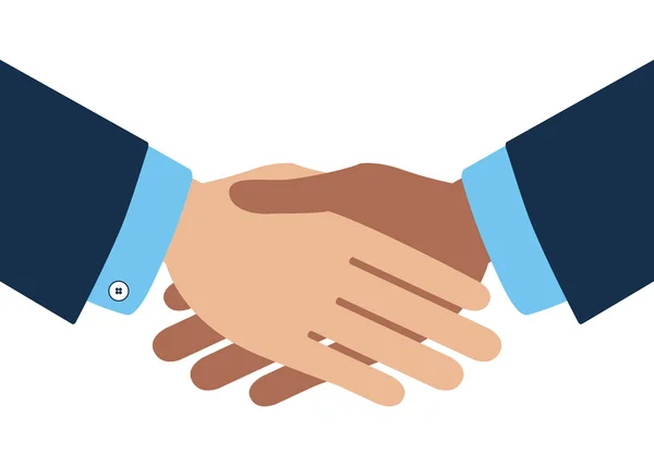 Business handshake symmetry vector. — Stock Vector