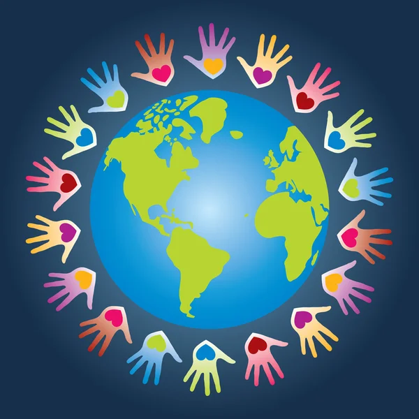 Coloré paix mondiale et design d'unité — Image vectorielle
