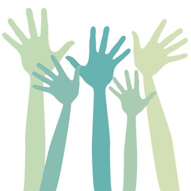 mutlu el büyük bir grup