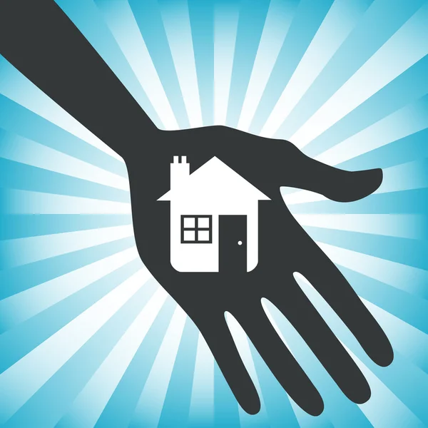 Property or real estate handshake design — Stock Vector