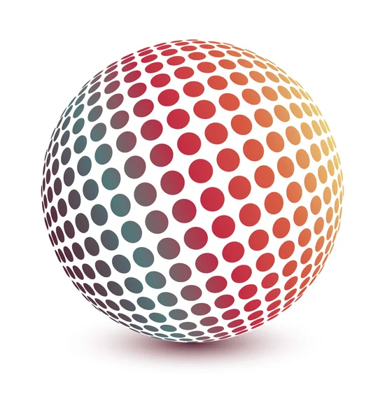 Desain bola dunia digital penuh warna - Stok Vektor