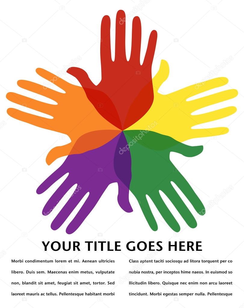 Circle of colorful hands