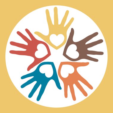 renkli Birleşik loving tasarım eller.