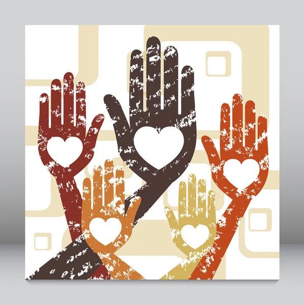 Happy loving hands — Stock Vector