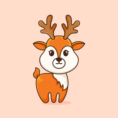 Sevimli geyik logosu tasarımı şablonu