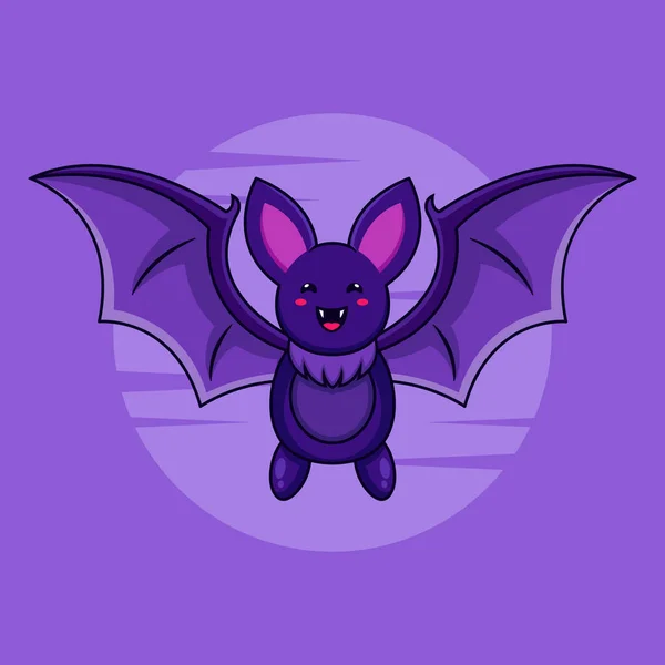 Projeto Logotipo Monstro Morcego Para Cartaz Halloween Fundo — Vetor de Stock