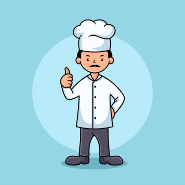 Şef karakter logo tasarım şablonu