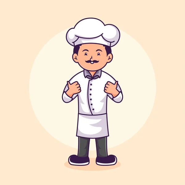 Modelo Design Logotipo Personagem Chef — Vetor de Stock