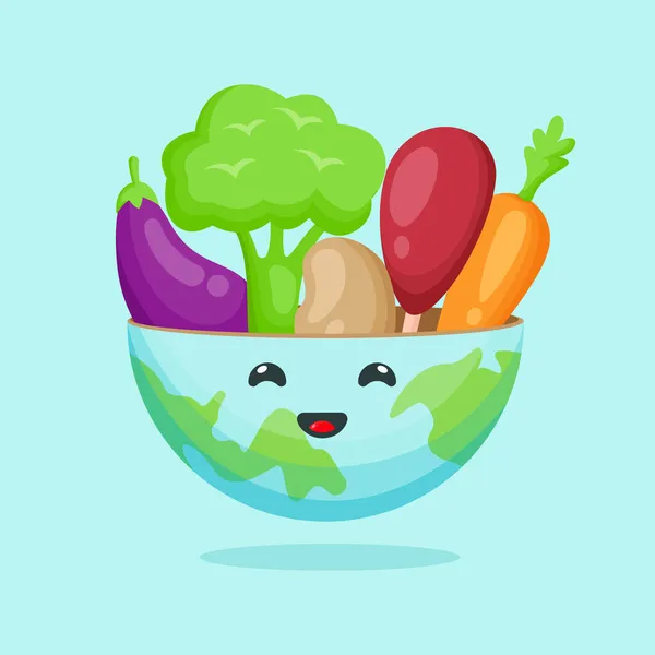 Rgb16 Octobre Bannière Affiche Journée Mondiale Alimentation Avec Illustration Fruits — Image vectorielle