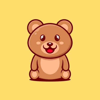 Sevimli ayı eli çizimi tarzı. Vektör illüstrasyon tasarımı.