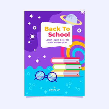 Öğretmen karakterinden selamlarla okula dönüş illüstrasyon tasarımı