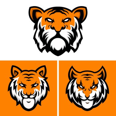 Baş kaplan logosu dizayn şablonu koleksiyonu