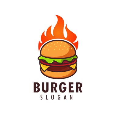 hot burger logo tasarım şablonu