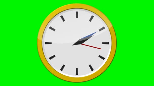 Zegar żółty - 12 godzin — Wideo stockowe