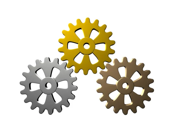 Gears (Gold, Silver, Bronze) — Stock Photo, Image