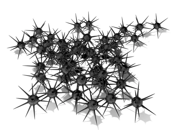 Mijnenveld - Black (3D-Object) — Stockfoto