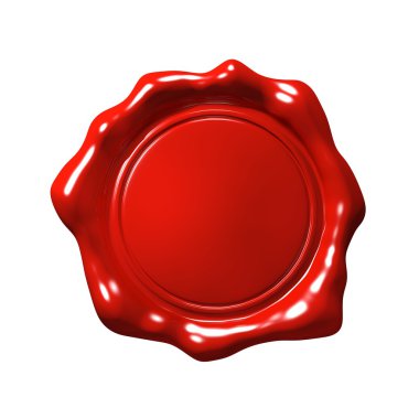 4 - izole kırmızı mum mühür