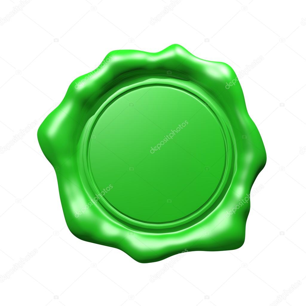 Green Wax Seal - Isolated