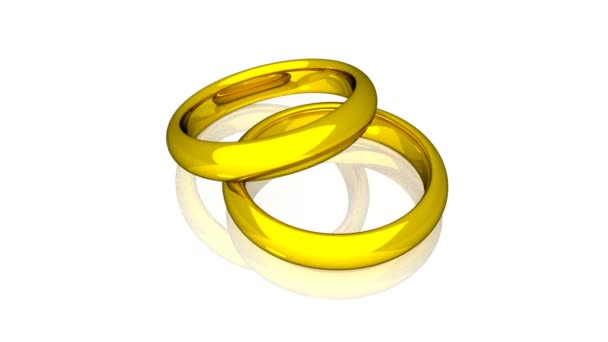 Anillos de boda - Oro - Animación — Vídeos de Stock