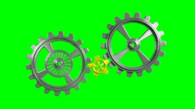cogwheels - animasyon - yeşil arka plan