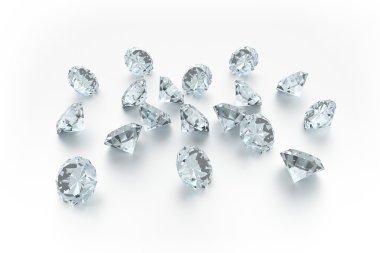 3D Diamonds - 18 Gems clipart