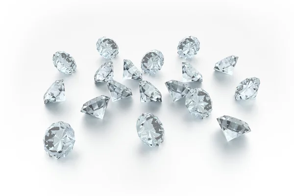Diamants 3D - 18 pierres précieuses — Photo