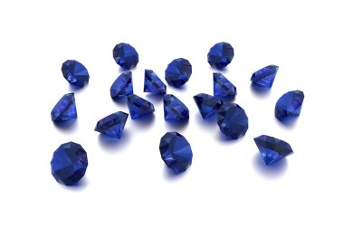 3D safir - 18 taşlar mavi.