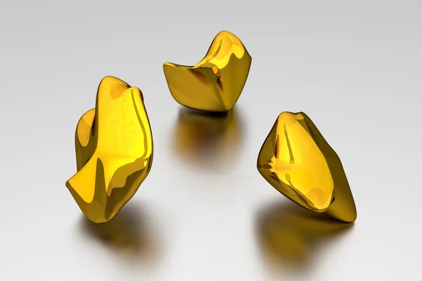 3D Gold Nuggets — Stock Photo, Image