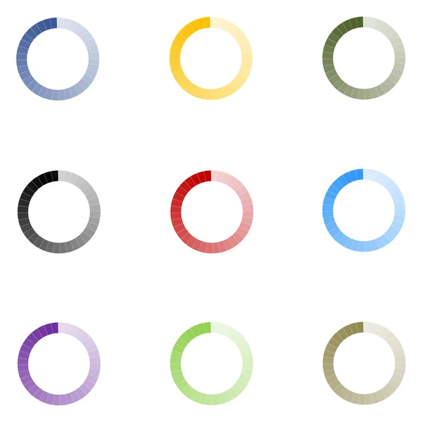 Loading Indicators Set 9 Colors — Stock Photo, Image