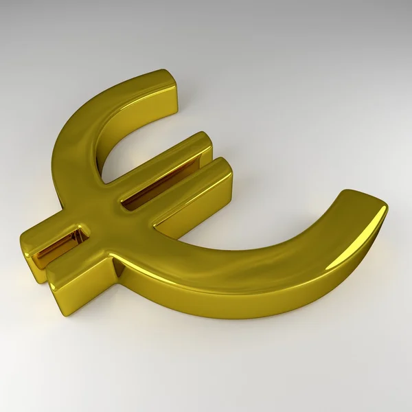 3d goldenes Euro-Zeichen — Stockfoto