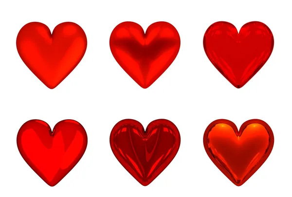 3D červené srdce - izolovaný — Stock fotografie