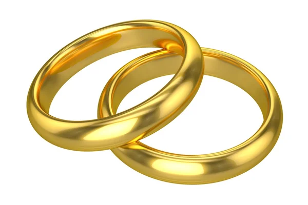 Anillos de boda realistas - Oro Imágenes de stock libres de derechos