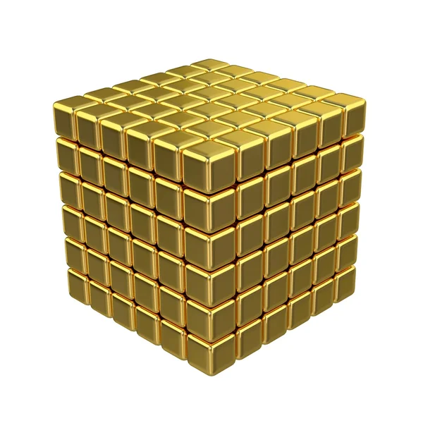 3d cubos de oro — Foto de Stock