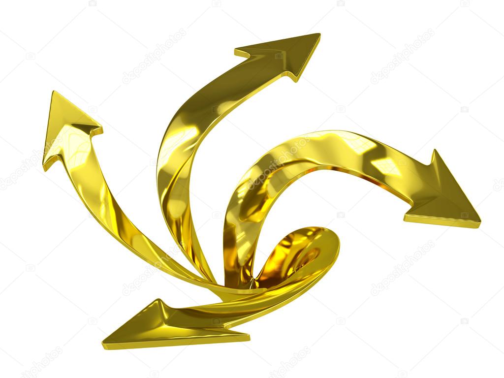 3D Golden Arrows