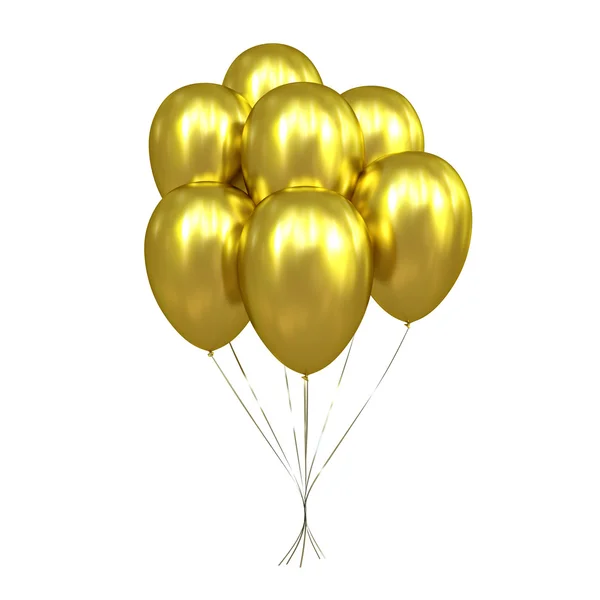 7 złotych balony — Zdjęcie stockowe