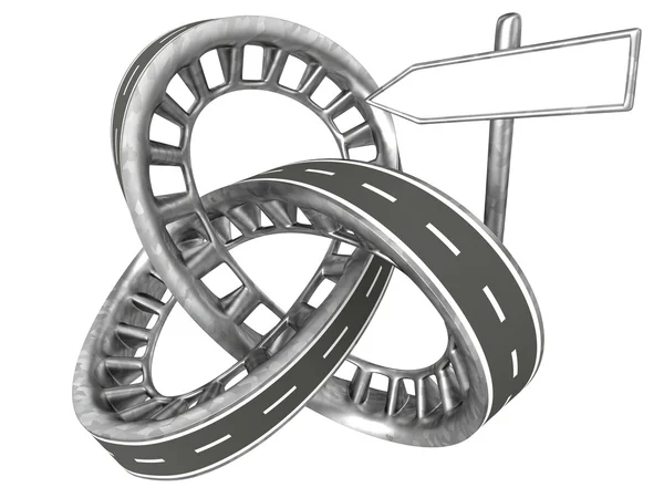 Nieskończone drogi z pusty znak — Zdjęcie stockowe